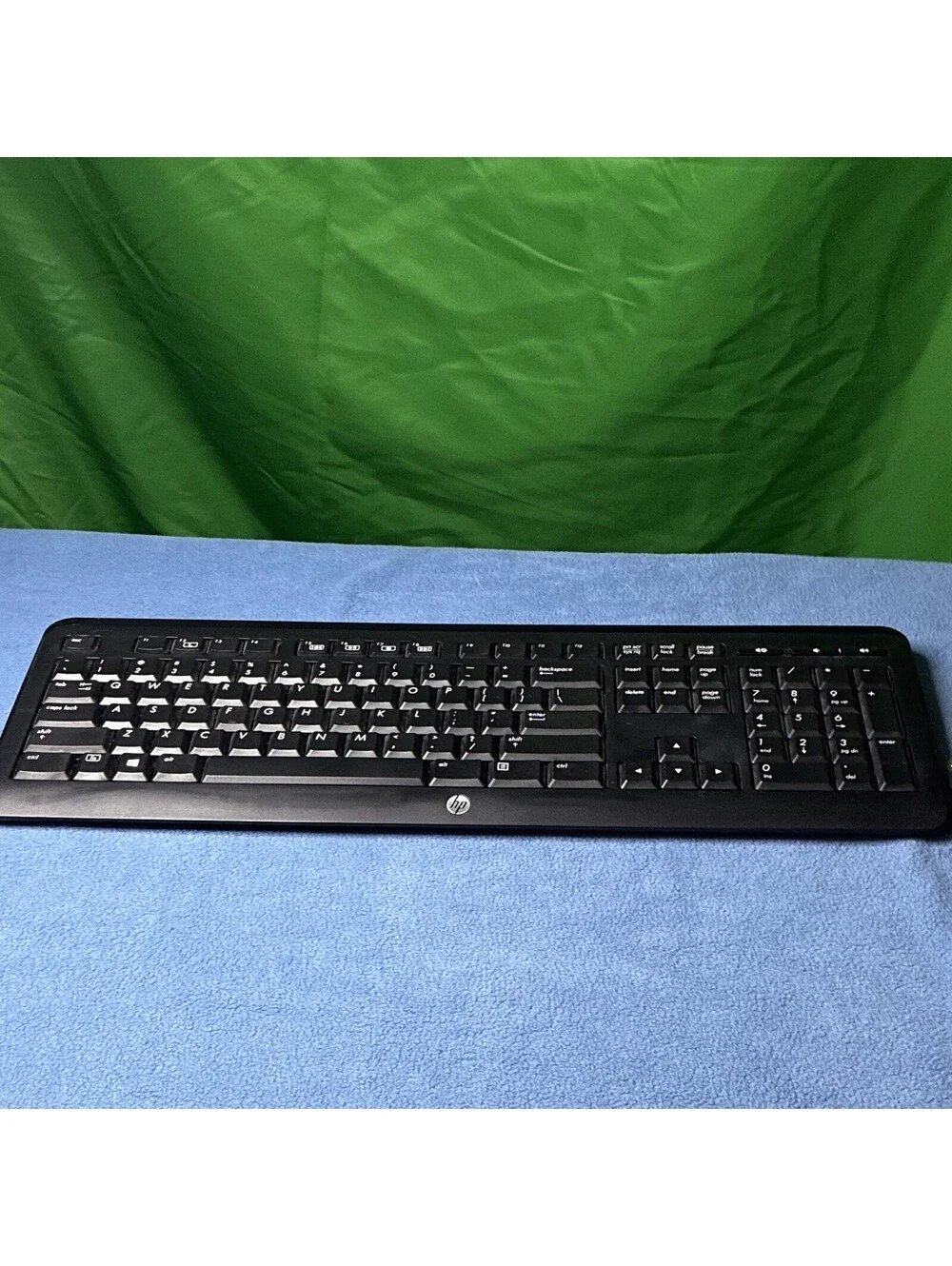 HP Black Full-Size Standard Wired Keyboard, English QWERTY Layout-0068